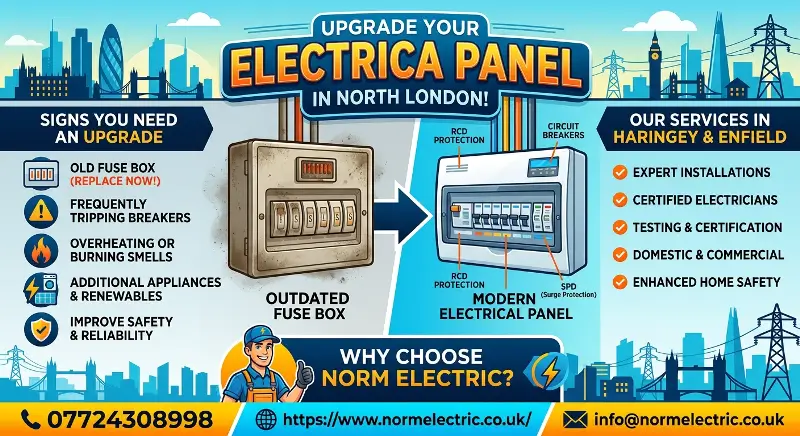 Electrical Panel Upgrade North London modern consumer unit installation in Haringey home