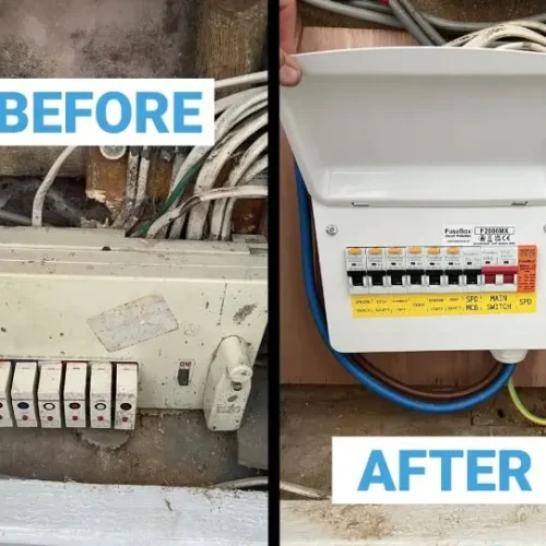 before-after-emergency electrician london electrical fault finding